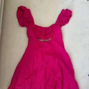 Free People Pink Dress with Ruffled Sleeves